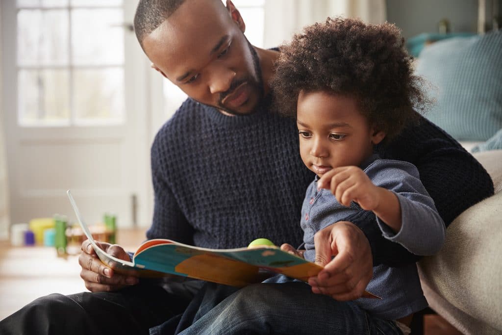 Father and Daughter Reading