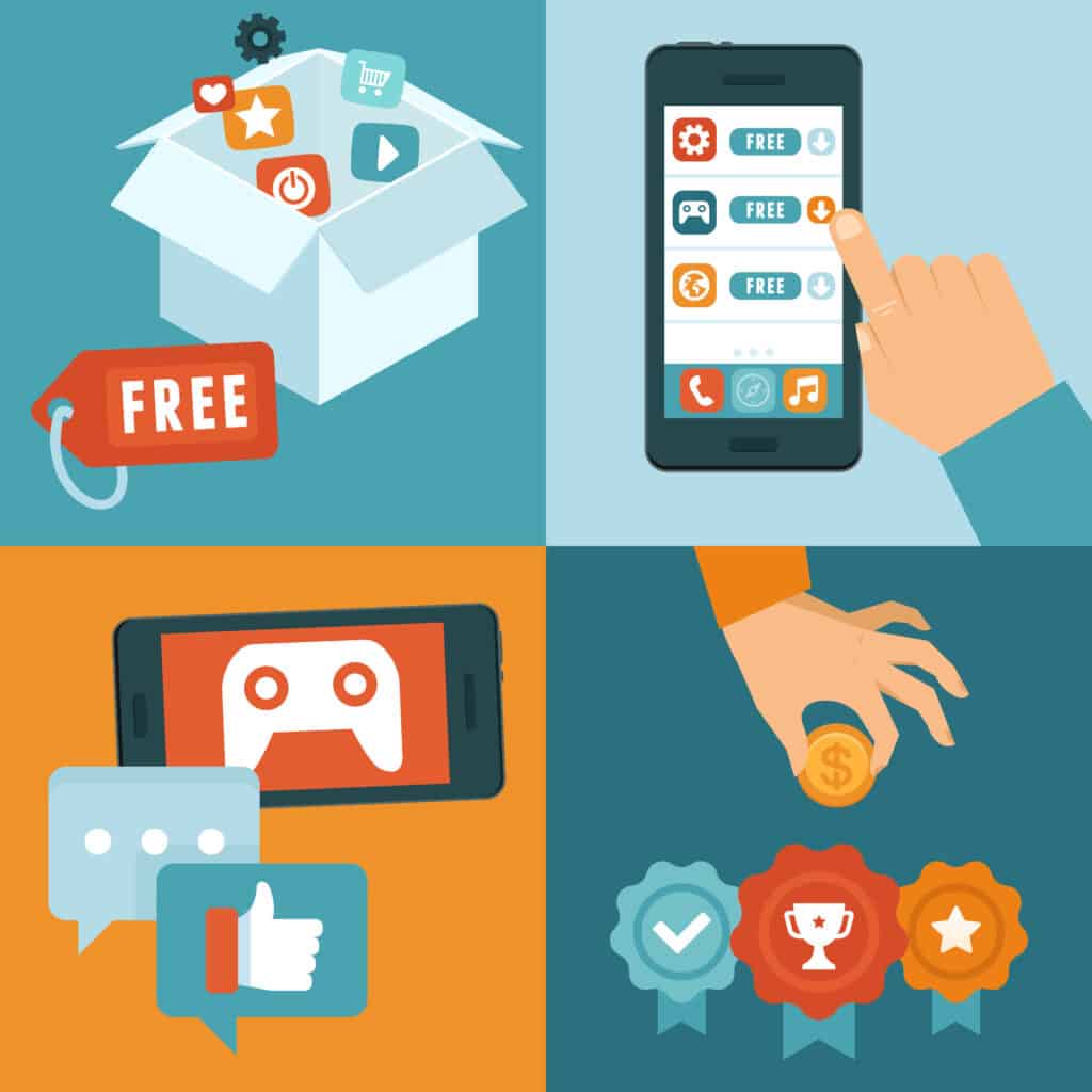 purchasing on an app illustration