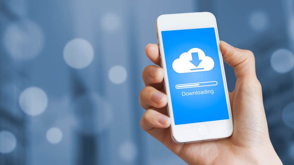 cellphone with downloading image