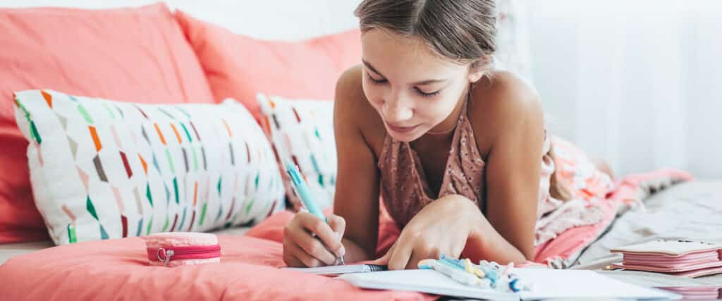 teen girl gratitude journaling practice