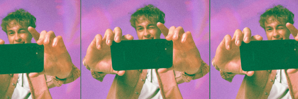 teen boy taking picture with his Gabb camera