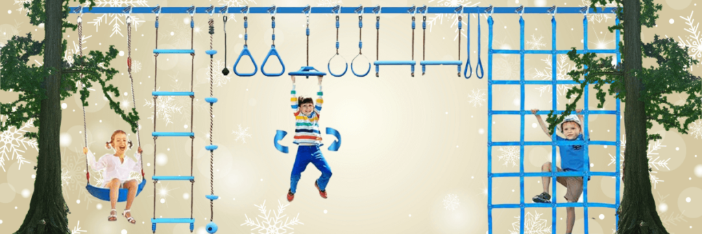 obstacle course set as a christmas idea for kids