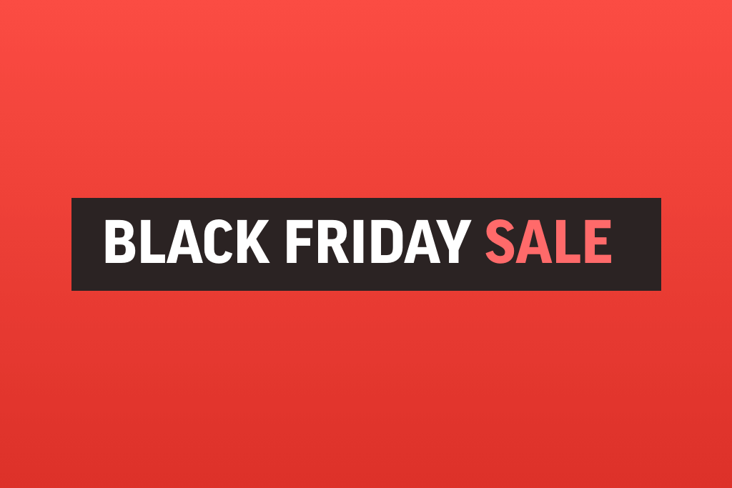 Red background that says Black Friday Sale
