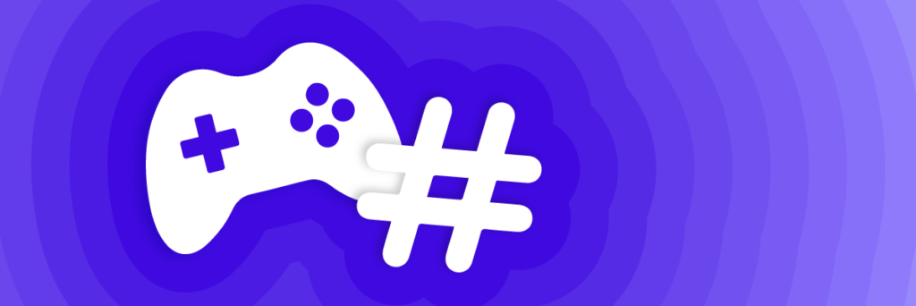 discord controller and hashtag illustration