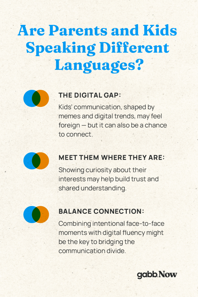 Are parents and kids speaking different languages