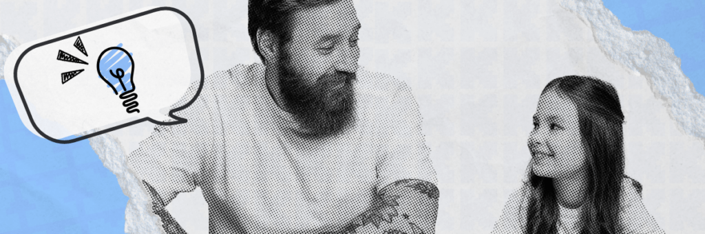 dad sharing ideas with his daughter