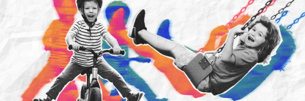 little kids playing outside