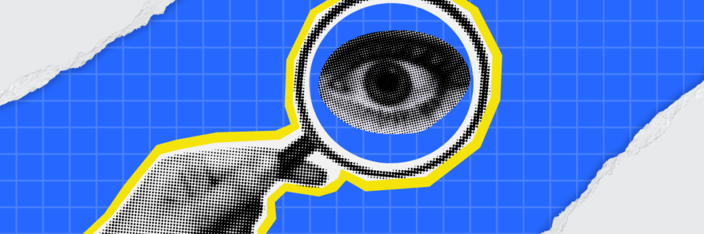 magnifying glass over an eyeball