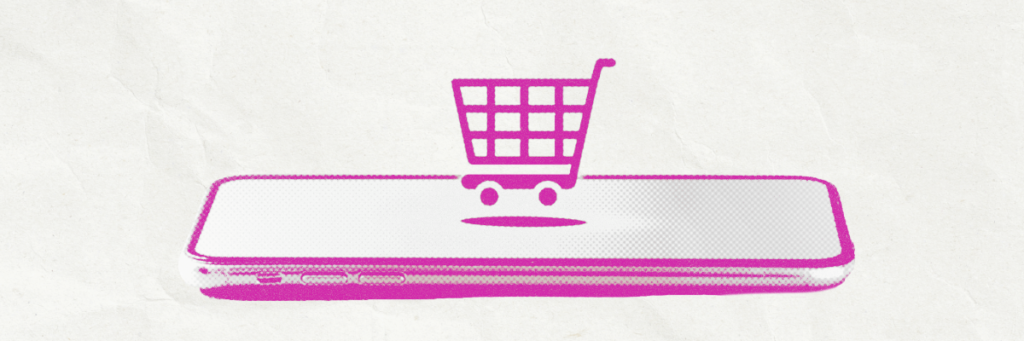 shopping cart on an iphone