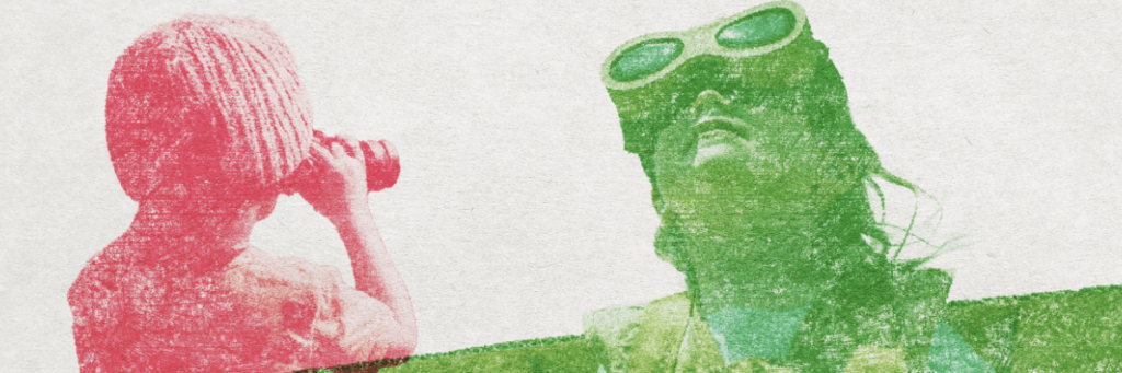 little kids with binoculars