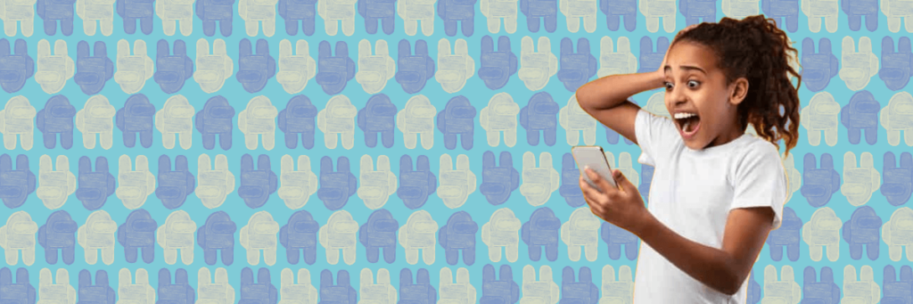 girl screaming while looking at cell phone