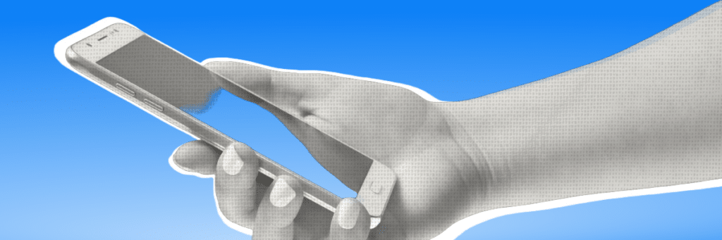 teen girl holding smartphone on bluesky app