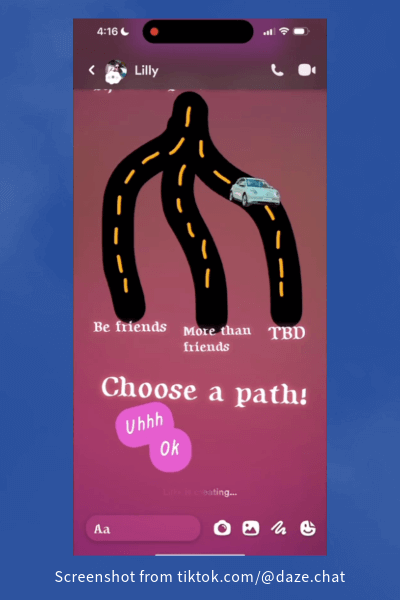 screenshot from daze chat