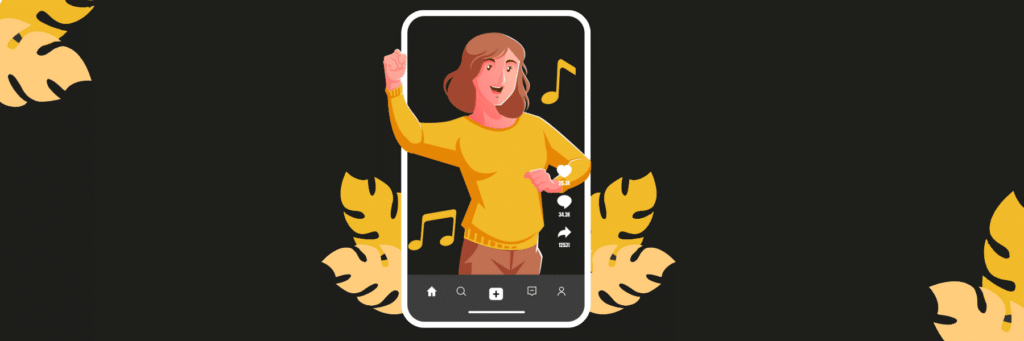 person singing or dancing on tiktok illustration