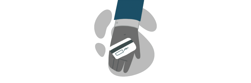 Hand holding credit card