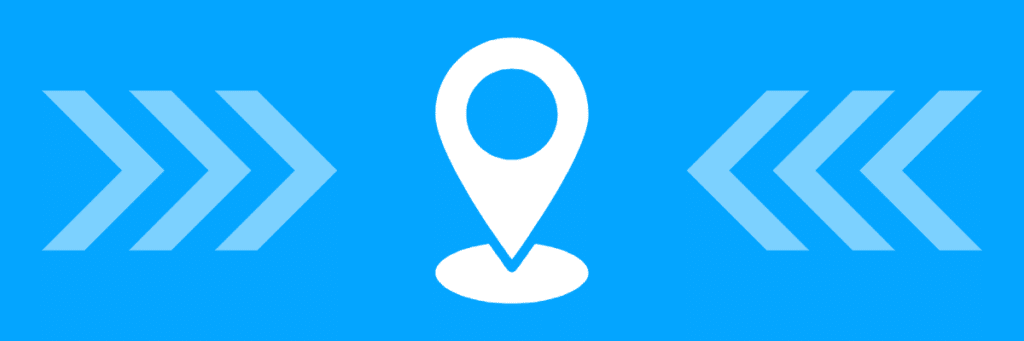 gps symbol on blue background