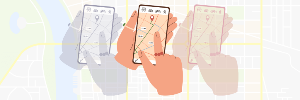 illustration of navigational app