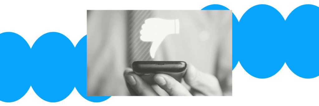 cell phone with a thumbs down