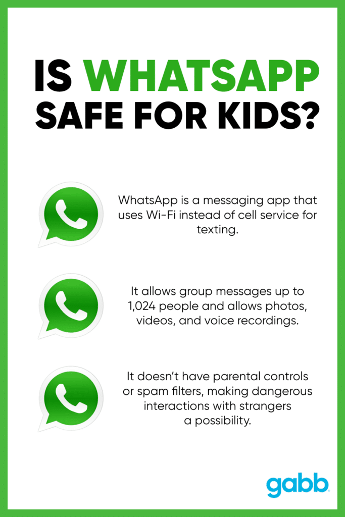is whatsapp safe for kids?