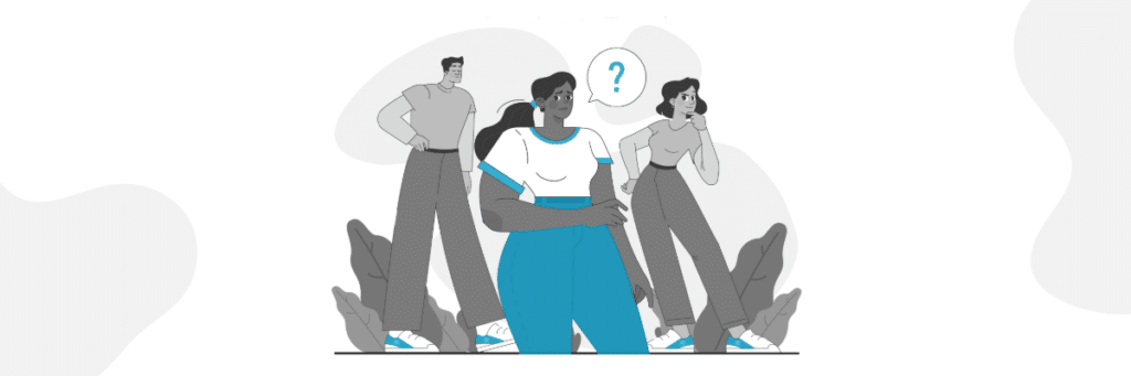 illustration of teen girl feeling unsure of herself