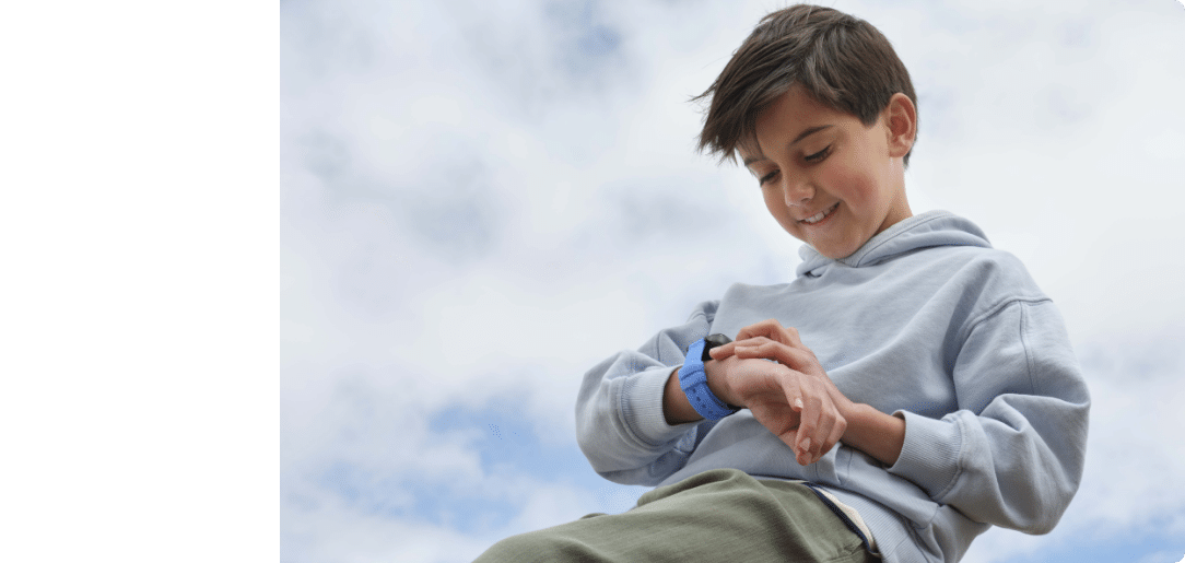 boy smiling at his gabb watch