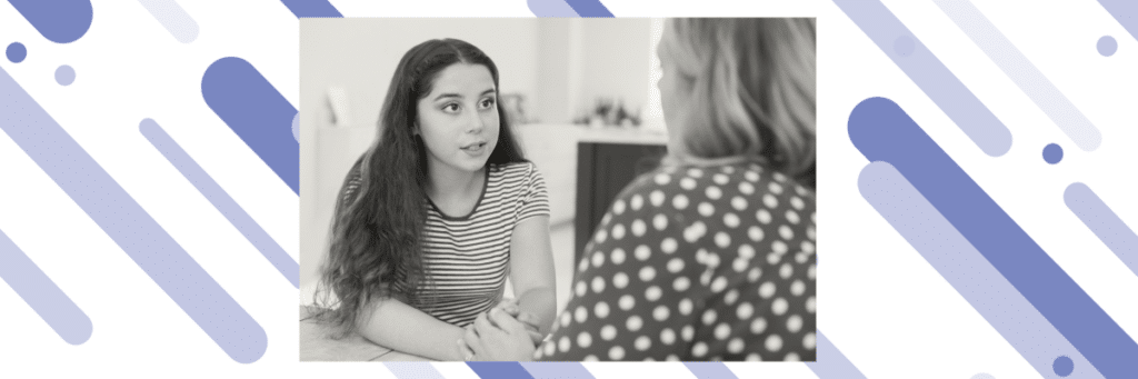 teen girl talking to her mom