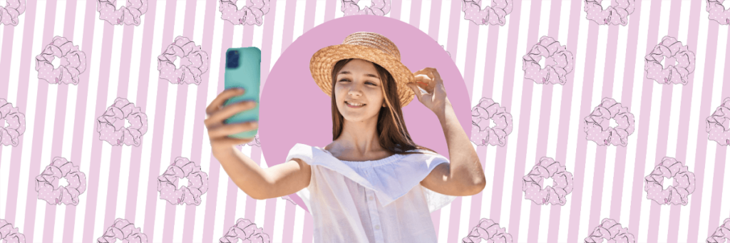 teen girl taking a selfie