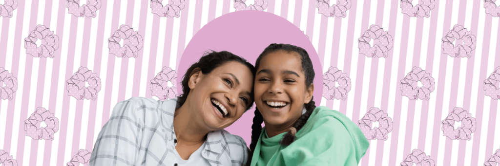 mother and daughter smiling