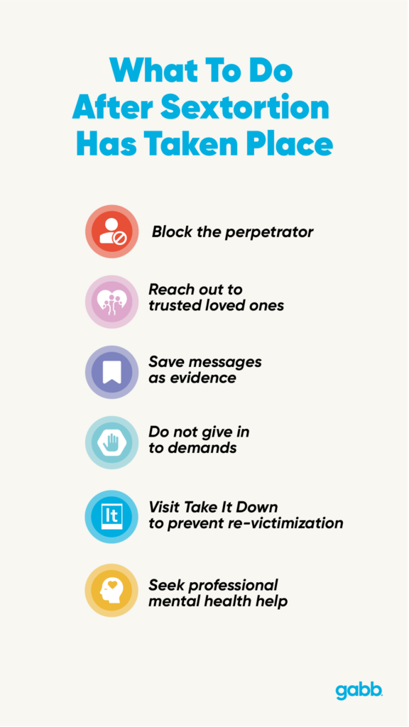 What to do after sextortion has taken place